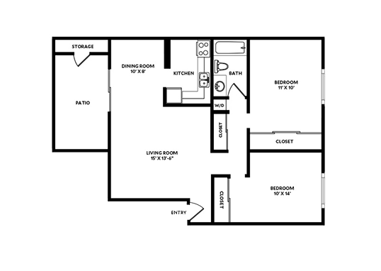 Floorplan for The Boulders Apartments
