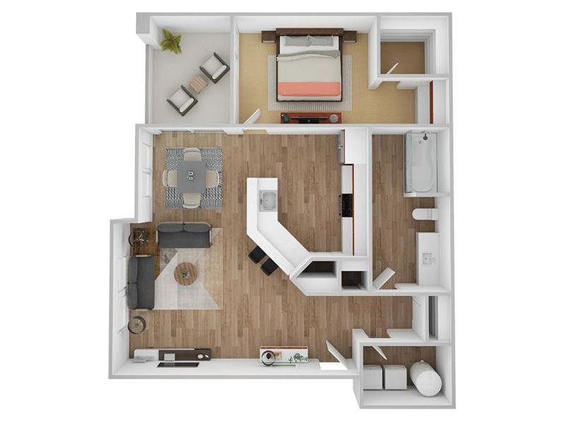 1 Bedroom C Floorplan at Portola South Mountain