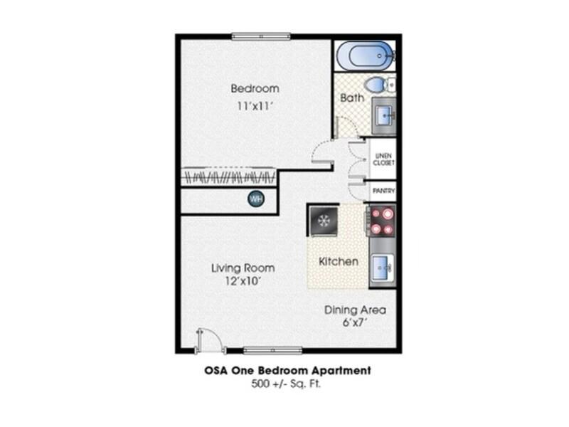 One Somerset Apartments Floor Plan 1 Bedroom 1 Bathroom