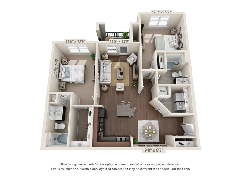 2x2-1130-Premium Renovation Floorplan at The Crest at Brier Creek