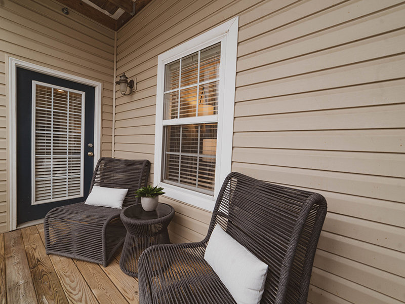 Furnished Patio | Reserve at Stone Hollow Apartments in Charlotte, NC
