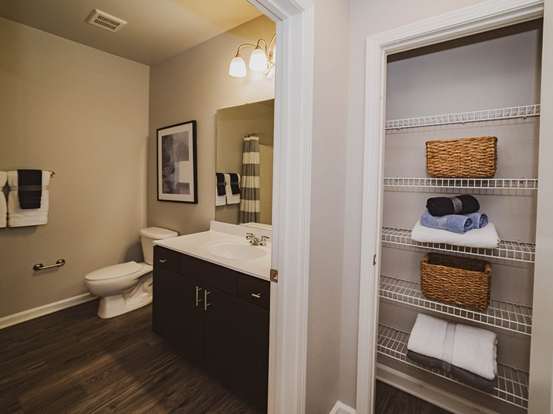 Bathroom and Linen Closet | Reserve at Stone Hollow Charlotte, NC, Apartments