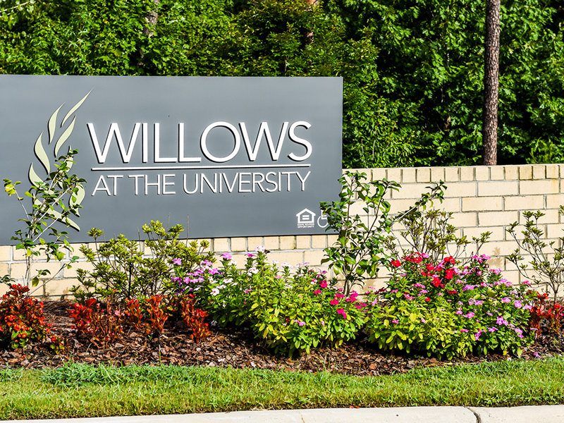 Monument Sign | Willows at the University Apartments in Charlotte, NC