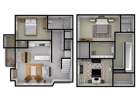 Floorplan for Amazon Falls Townhomes Apartments