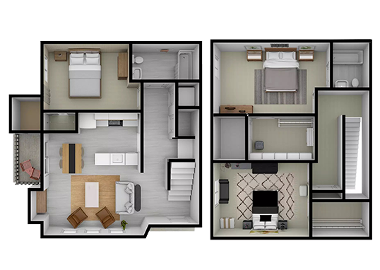 Floorplan for Amazon Falls Townhomes Apartments