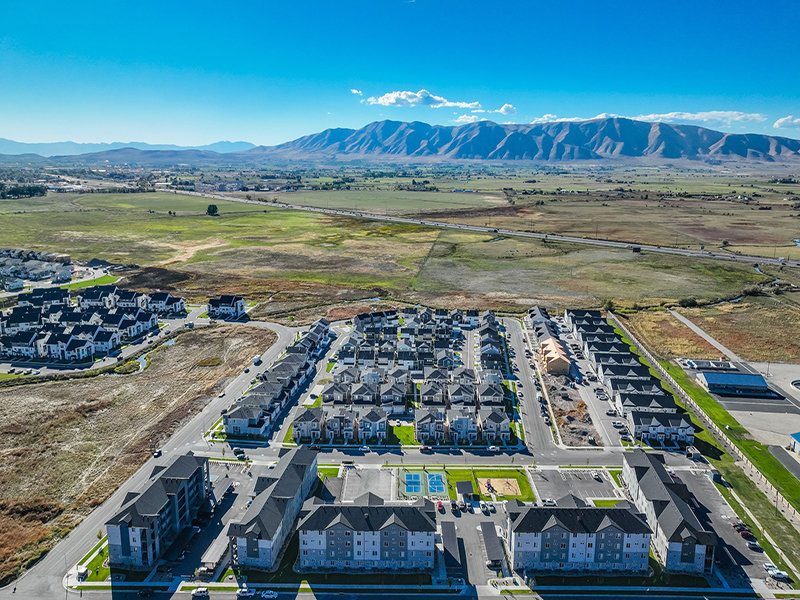 Aerial View of Apartment Building | Arrowhead Place