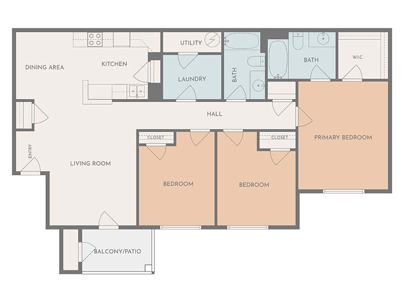 Autumn Hills Apartments Floor Plan 3 Bedroom