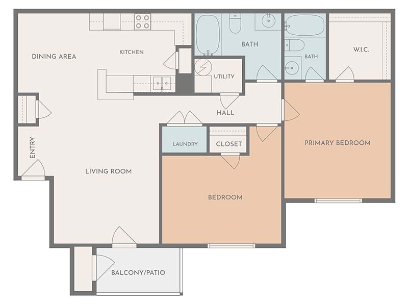 Autumn Hills Apartments Floor Plan 2 Bedroom
