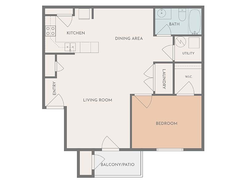 Autumn Hills Apartments Floor Plan 1 Bedroom