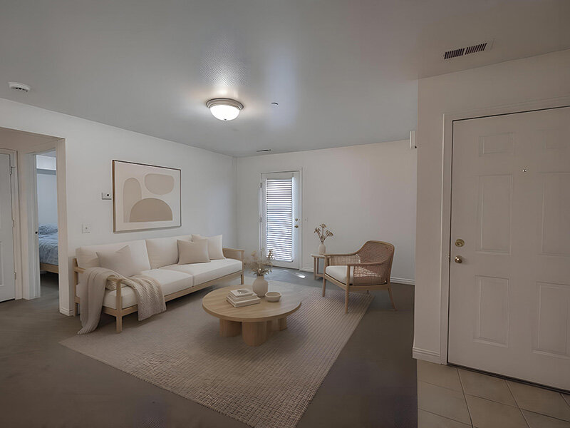 Living Room with Window and Ceiling Light | Autumn Hills Apartments