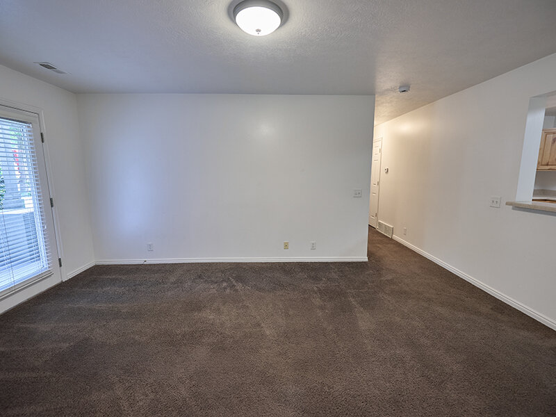 Living Room with Ceiling Light and Carpeted Flooring | Autumn Hills Apartments