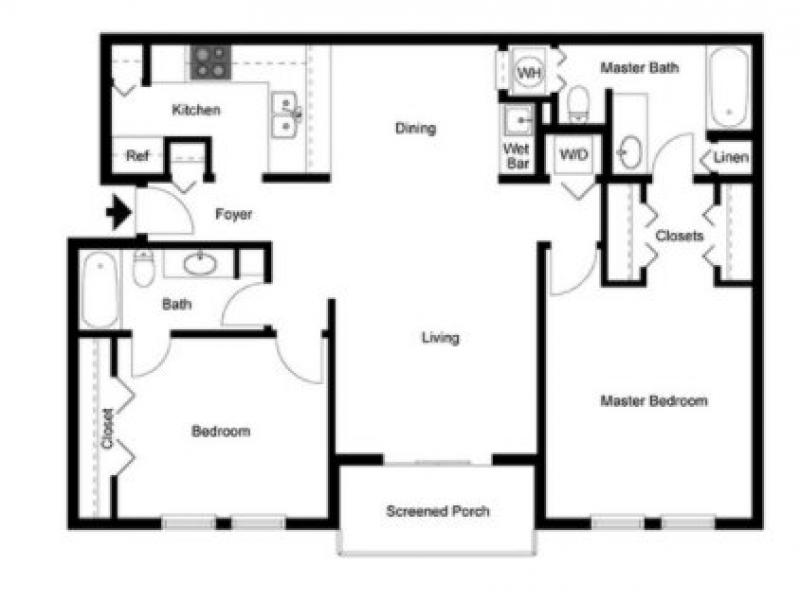 Bocage Apartments Floor Plan 2x2