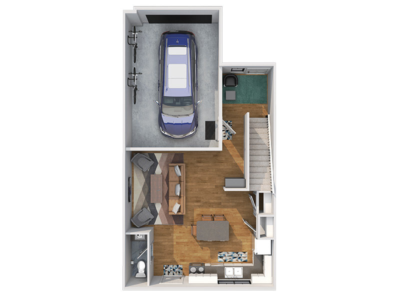 2 Bedroom Floorplan Floor 1 | Calla Homes
