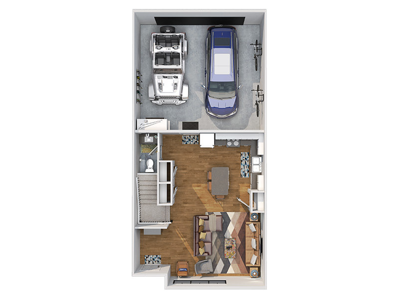 3 Bedroom Floorplan Floor 1 | Calla Homes