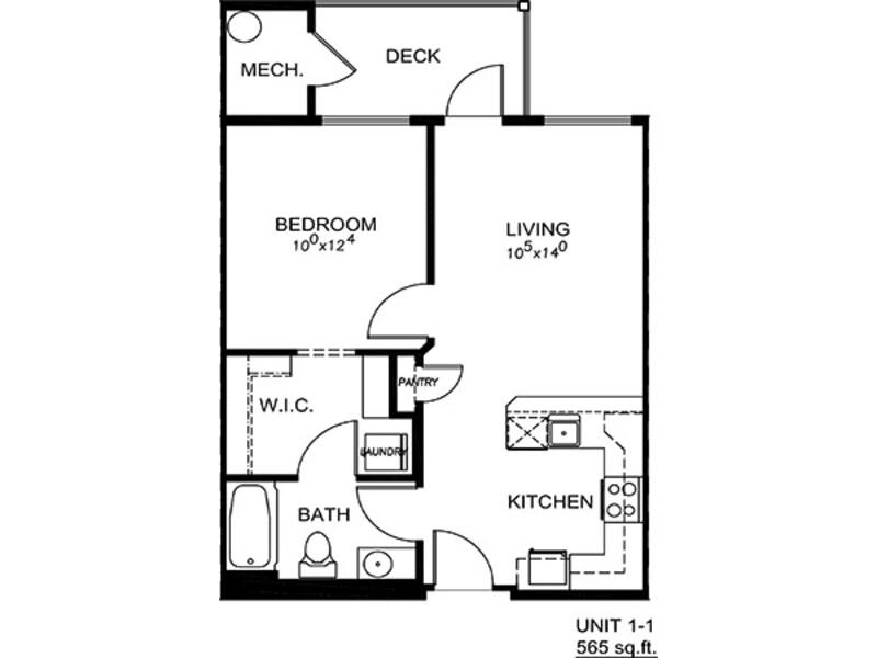 Central Park Station Apartments Floor Plan One Bedroom
