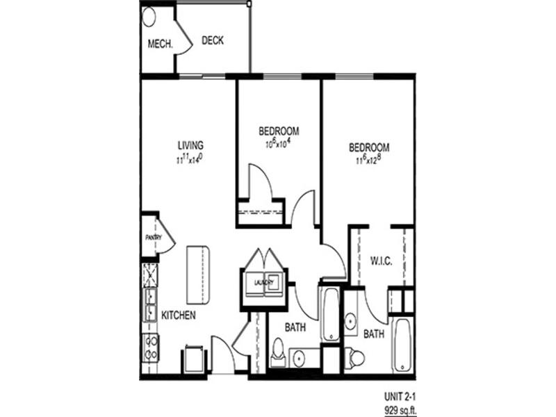 Central Park Station Apartments Floor Plan Two Bedroom