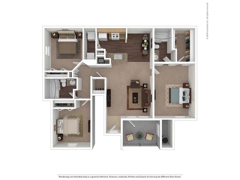 Central Park Apartments Floor Plan Three Bedroom