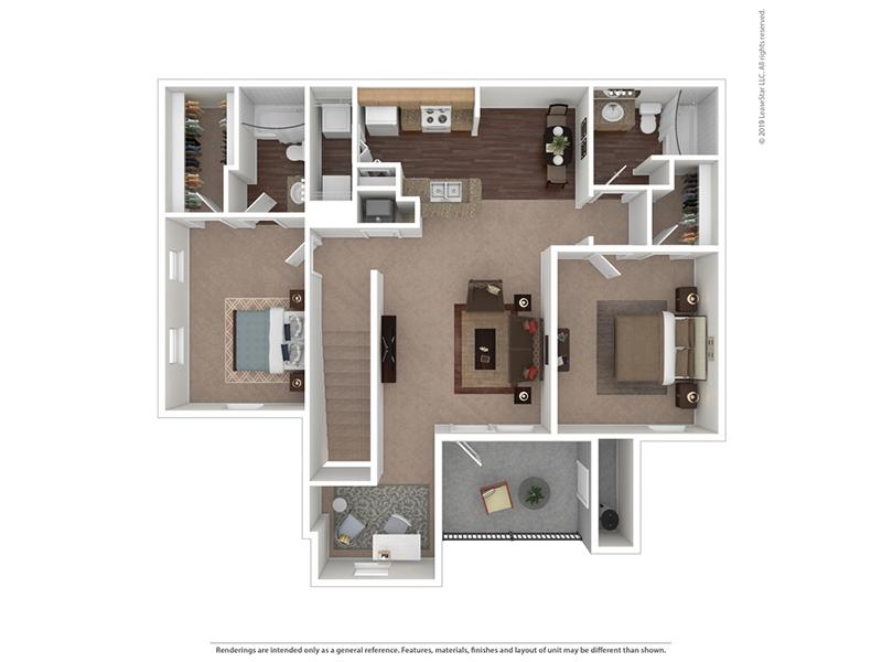 Central Park Apartments Floor Plan Two Bedroom with Study