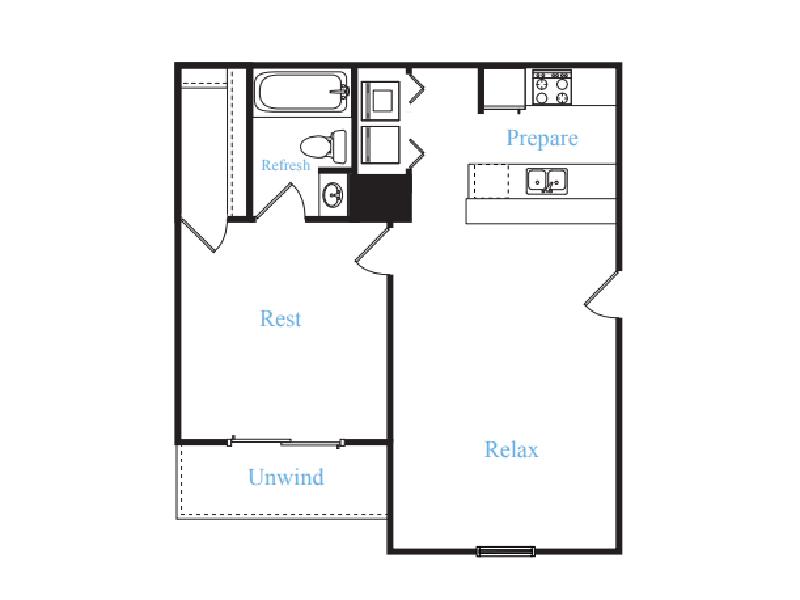Claypond Commons Apartments Floor Plan 1 Bedroom 1 Bathroom