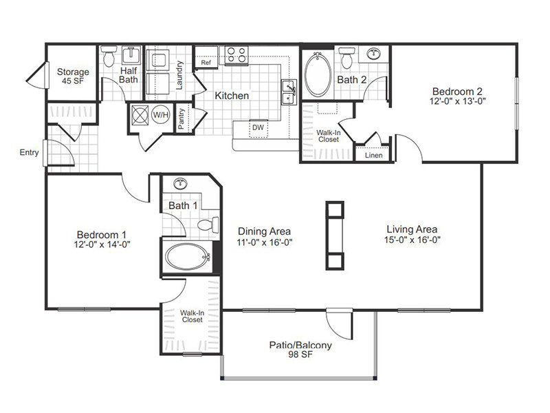 Colton Creek Apartments Floor Plan Belle