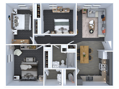 3 Bedroom 2 Bathroom floor plan at Vermillion View in Page, AZ