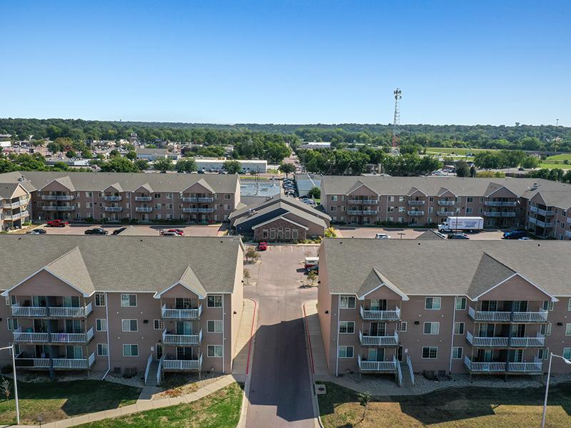 Above View Showing Entrance | Dakota Pointe Apartments in Sioux Falls, SD