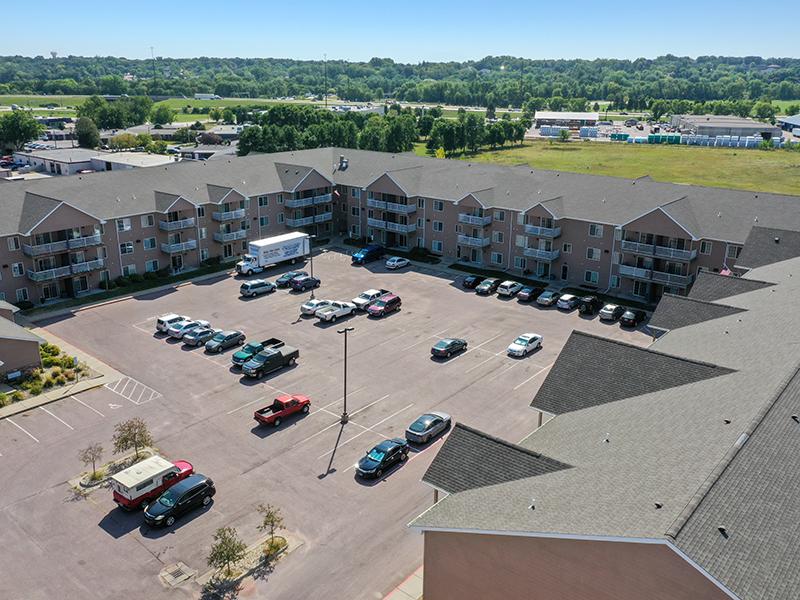 Aerial View of Parking | Dakota Pointe Apartments in Sioux Falls, SD