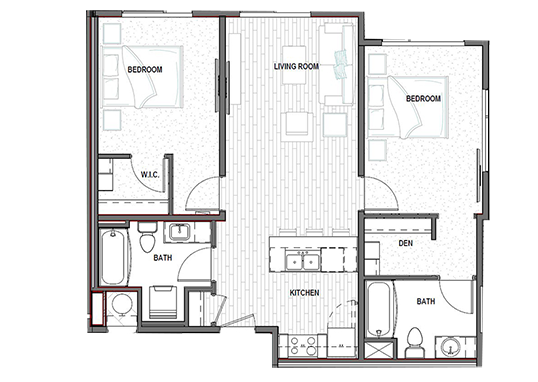 Floorplan for District North Apartments