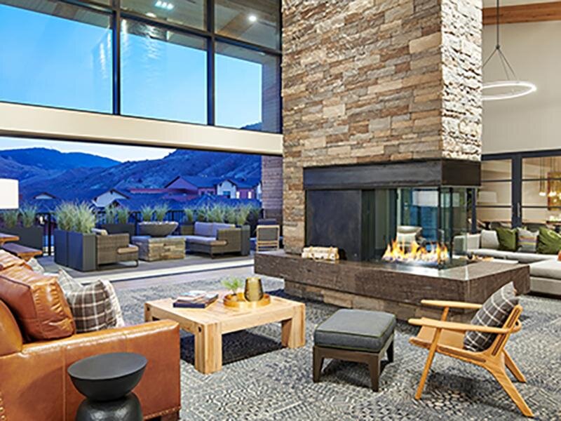 Interior Common Area With Fireplace | Epoque Golden Apartments in Golden, CO