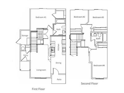 4 Bedroom 2 Bathroom floor plan at Fountain Heights in St. George, UT