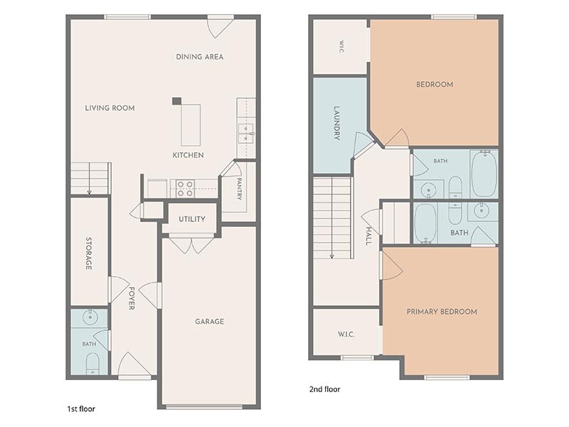 Garden View Townhomes Floor Plan 2 Bedoom