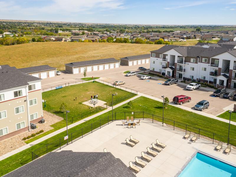 Dog Park - Aerial View | Gateway Apartments in Rapid City, SD
