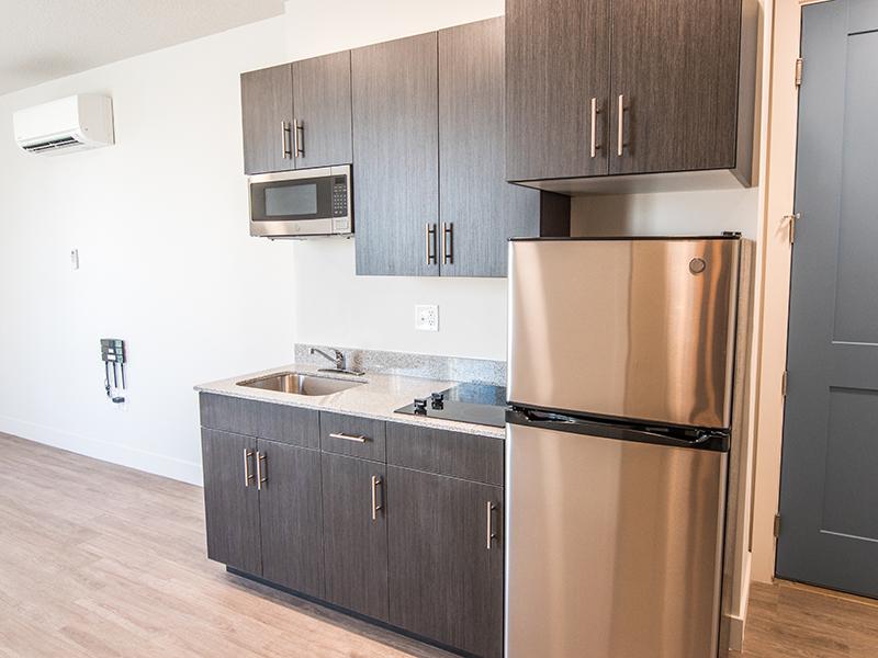 Kitchen with Stainless Steel Appliances | Greenprint at North Temple Apartments in Salt Lake City, UT