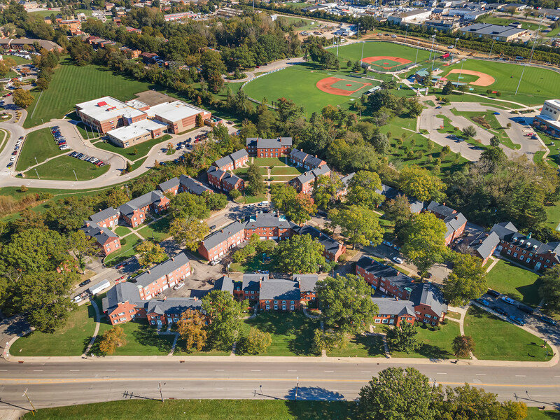 Drone Shot of Apartments | Heirlooms of Cincinnati