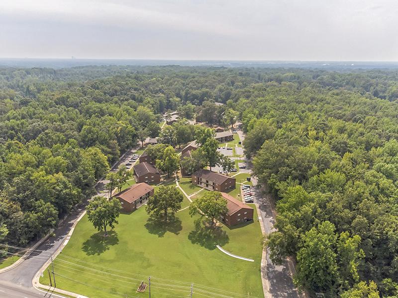 Landscaping Aerial View | Hilldale Apartments
