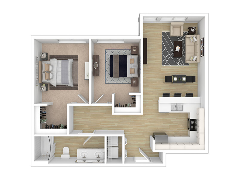 Our Stag is a 2 Bedroom, 1 Bathroom Apartment