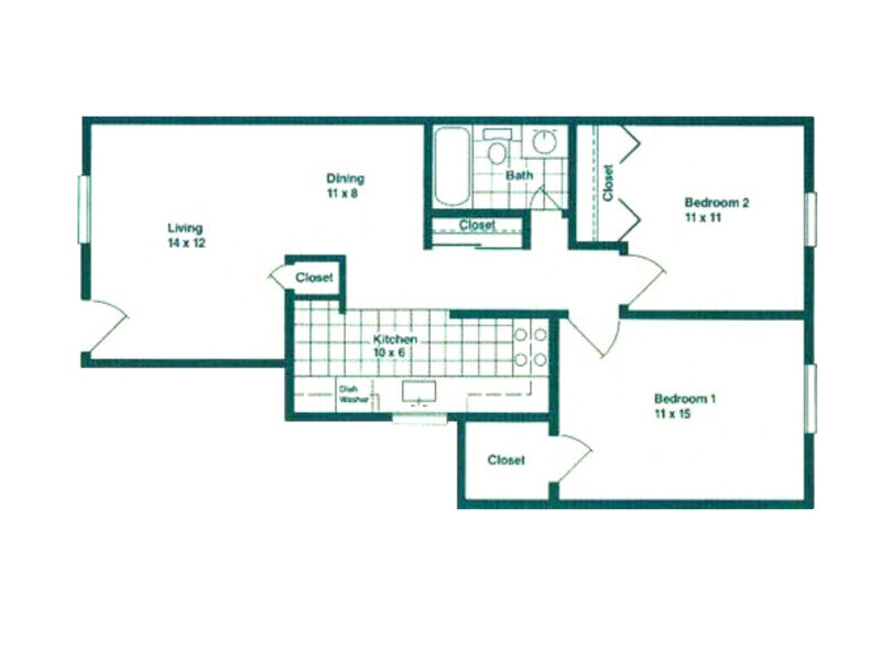 2 Bed 1 Bath