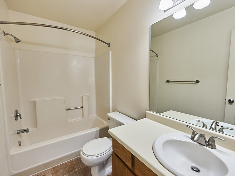 Apartment Bathroom with Bathroom Sink and Shower | Kaysville Country Townhomes
