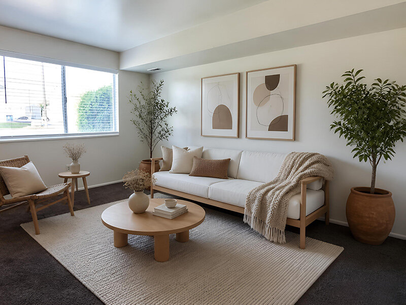Living Room with Wall Art and Seating | Kaysville Country Townhomes
