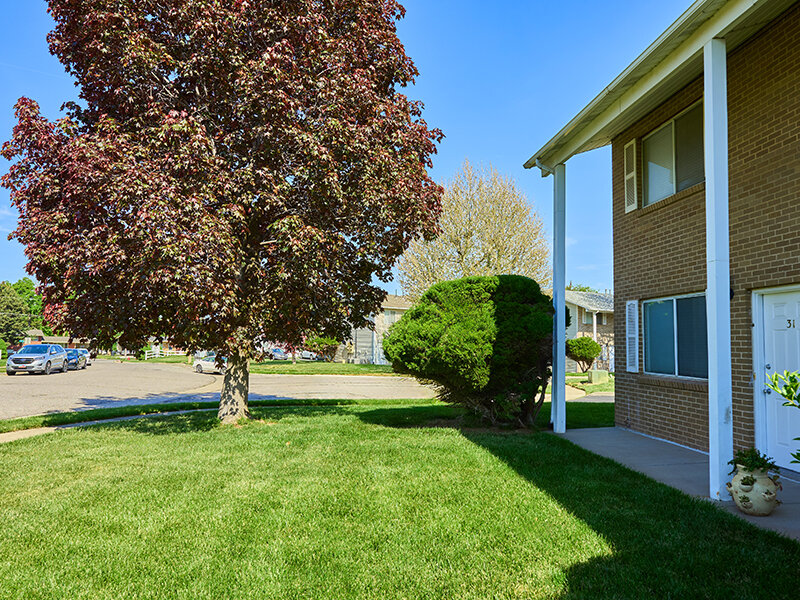 Outdoor View of Apartment Complex with Tree and Foliage | Kaysville Country Townhomes