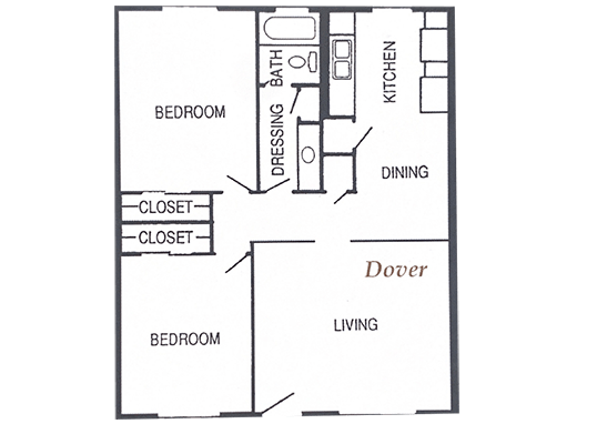 Floorplan for Kings Hill Apartments