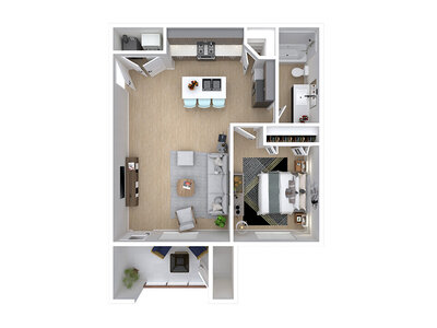 1 Bedroom floor plan at Kuna Commons in Kuna, ID