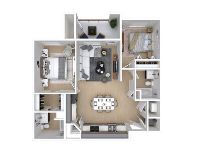 2 Bedroom floor plan at Kuna Commons in Kuna, ID