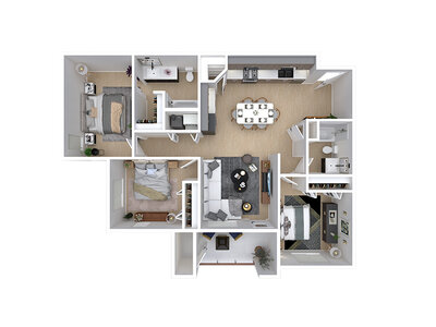 3 Bedroom floor plan at Kuna Commons in Kuna, ID