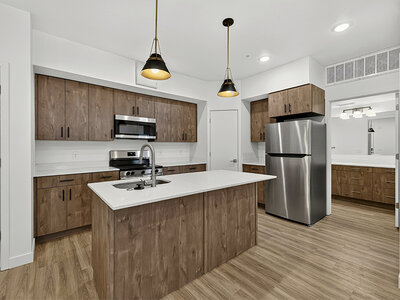 Kitchen with Stainless Appliances | Kuna Commons