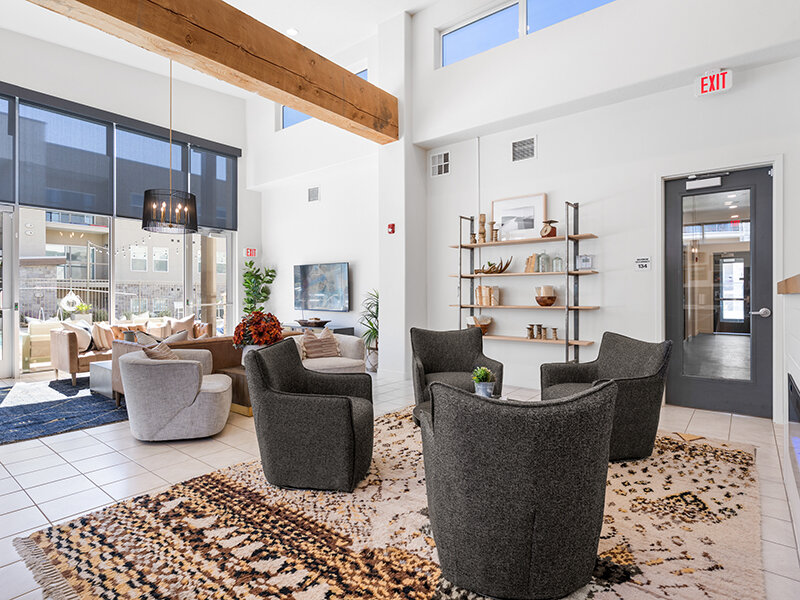 Community Clubhouse with Seating and Windows | La Vida at Sienna Hills