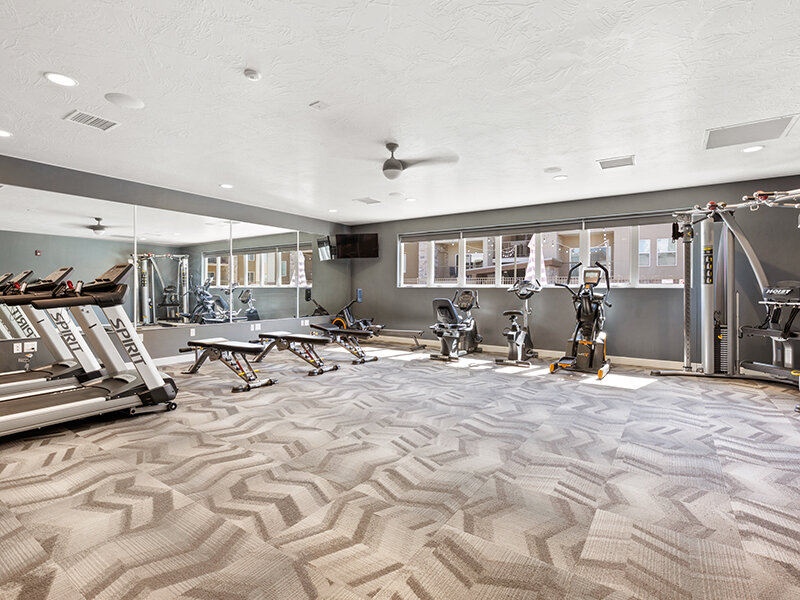 Community Fitness Center with Windows and Treadmills | La Vida at Sienna Hills