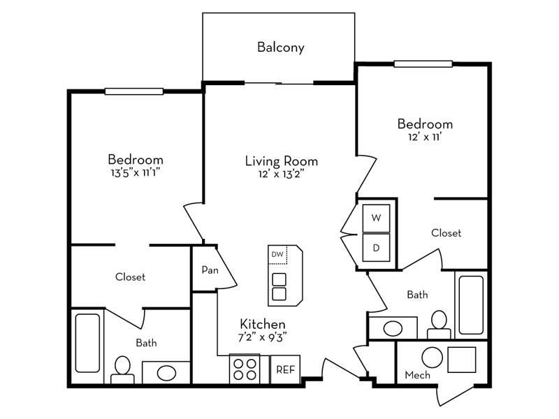 2 Bedroom (2-1)