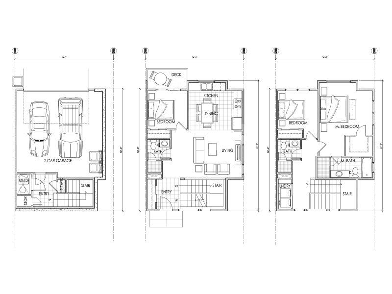 Majestic Townhomes Apartments Floor Plan 3 Bedroom Townhome