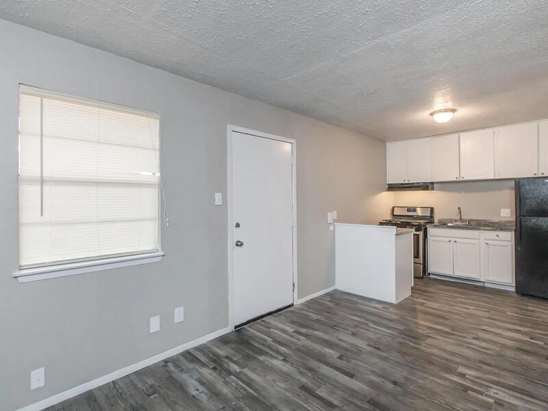 Front Room and Kitchen | Buena Vista  Apartments in Fort Worth, TX